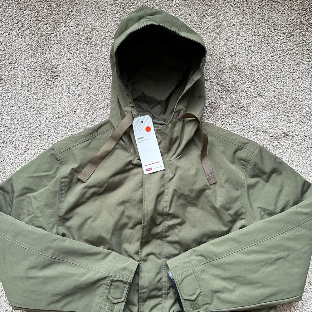 FOLSOM UTILITY JACKET MENS DETACHABLE QUILTED THERMORE INSULATED HOODED WHITE - Picture 3 of 11